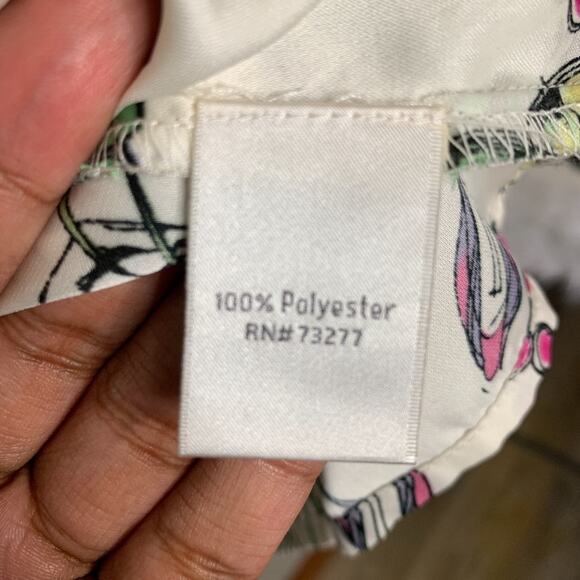 LC Lauren Conrad Printed Ruffle Blouse Size XS - Picture 7 of 7